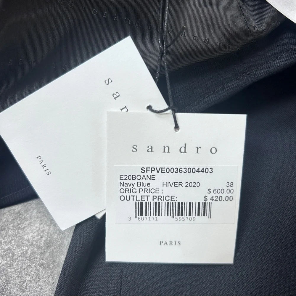 Sandro cropped Military Navy Blazer - Picture 8 of 10